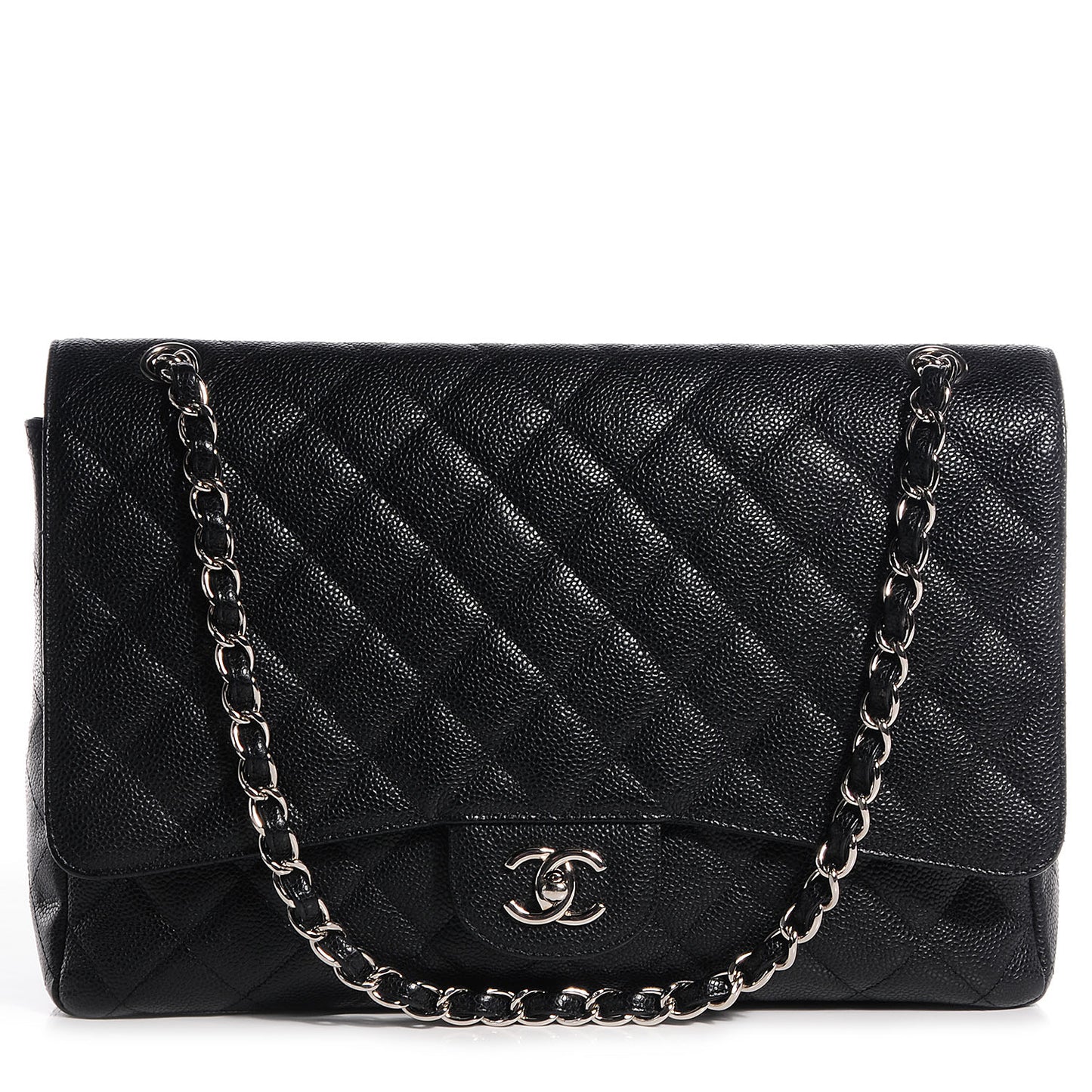 Caviar Maxi Single Flap Black