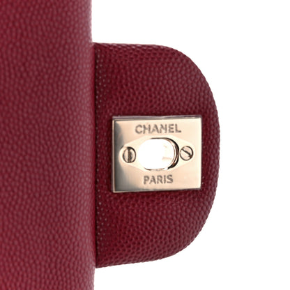 Chanel Caviar Quilted Medium Double Flap Dark Red 7 of 12