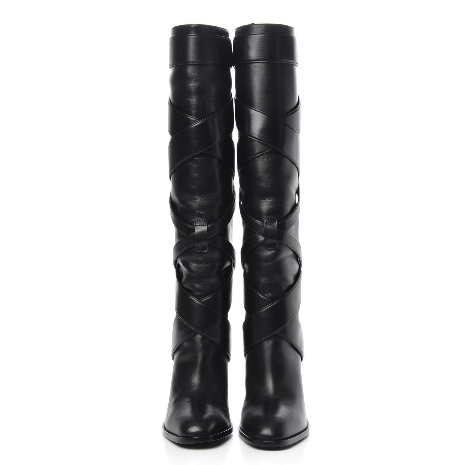 Saint Laurent Seta Calfskin Knee High Boot 36.5 Black 2 of 8