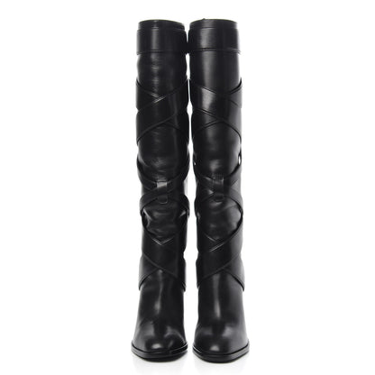 Saint Laurent Seta Calfskin Knee High Boot 36.5 Black 2 of 8