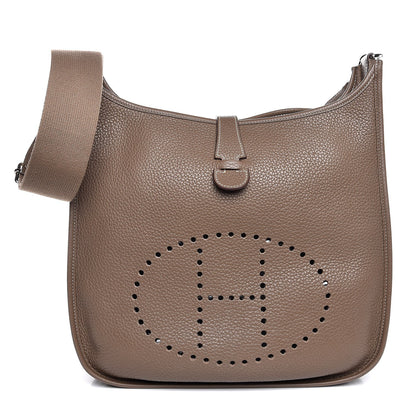 Hermes Taurillon Clemence Evelyne III GM Etoupe 1 of 8