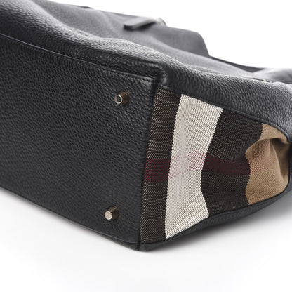 Burberry Grainy Calfskin House Check Medium Maidstone Black 11 of 13