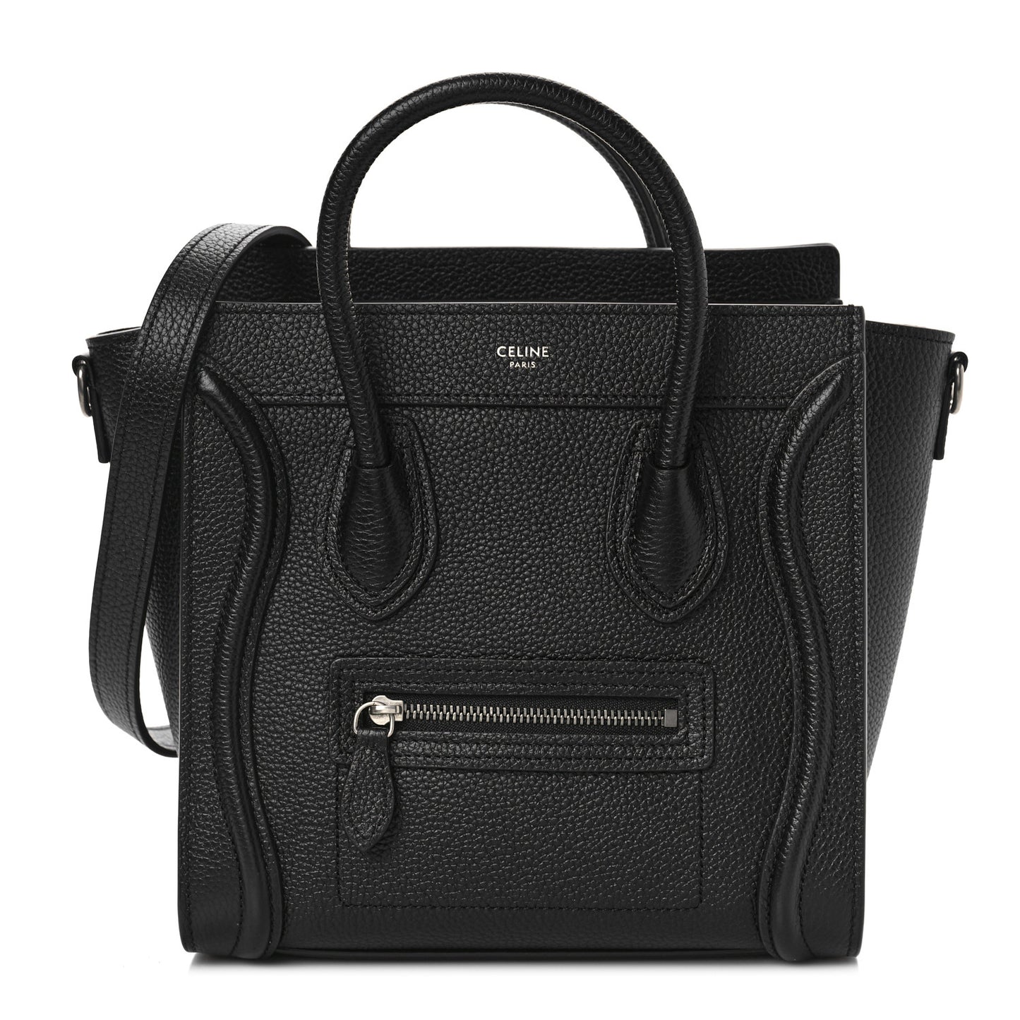 Drummed Calfskin Nano Luggage Black