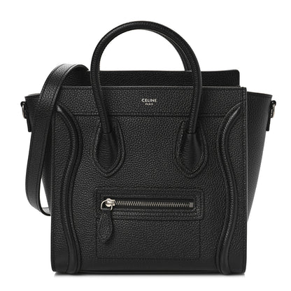 Celine Drummed Calfskin Nano Luggage Black 1 of 8