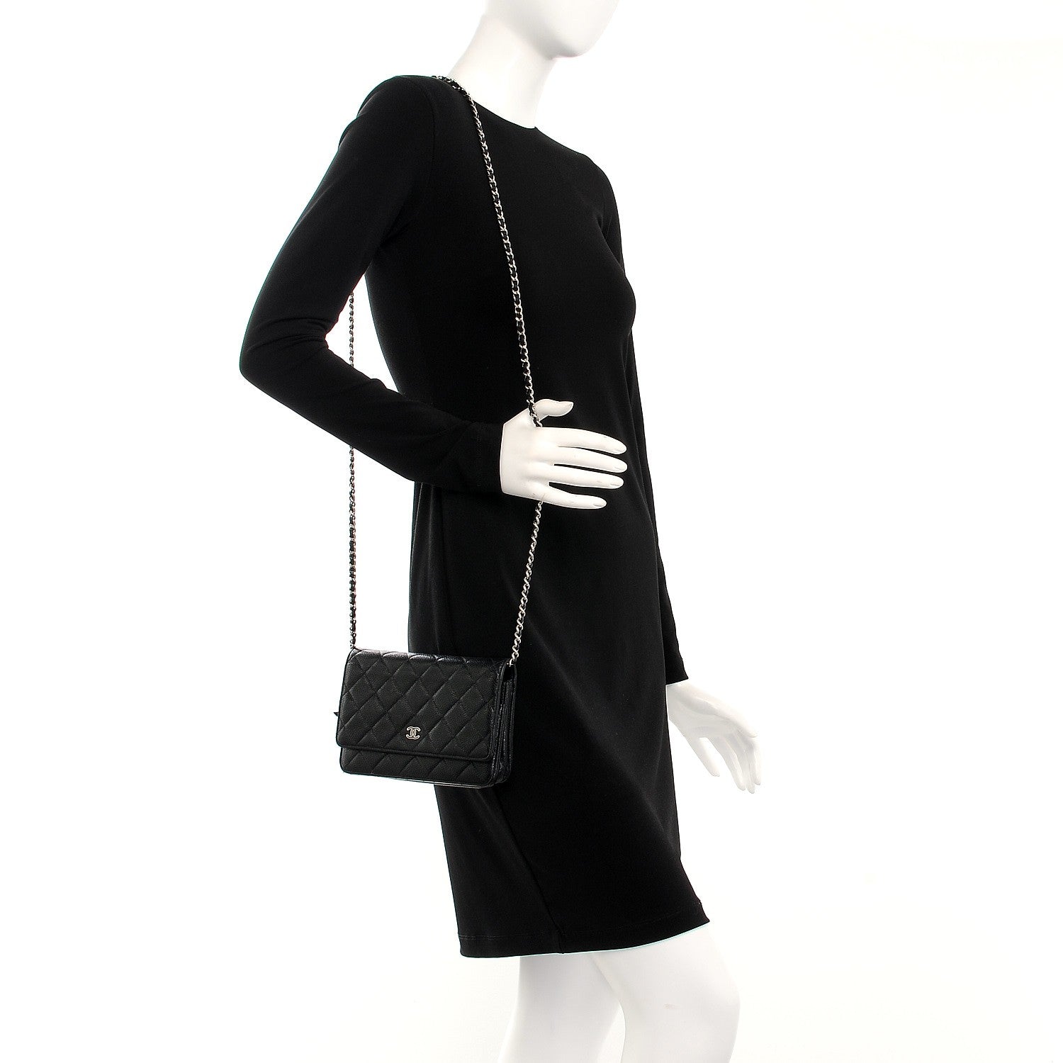 Chanel Caviar Quilted Wallet On Chain WOC Black 1 of 8