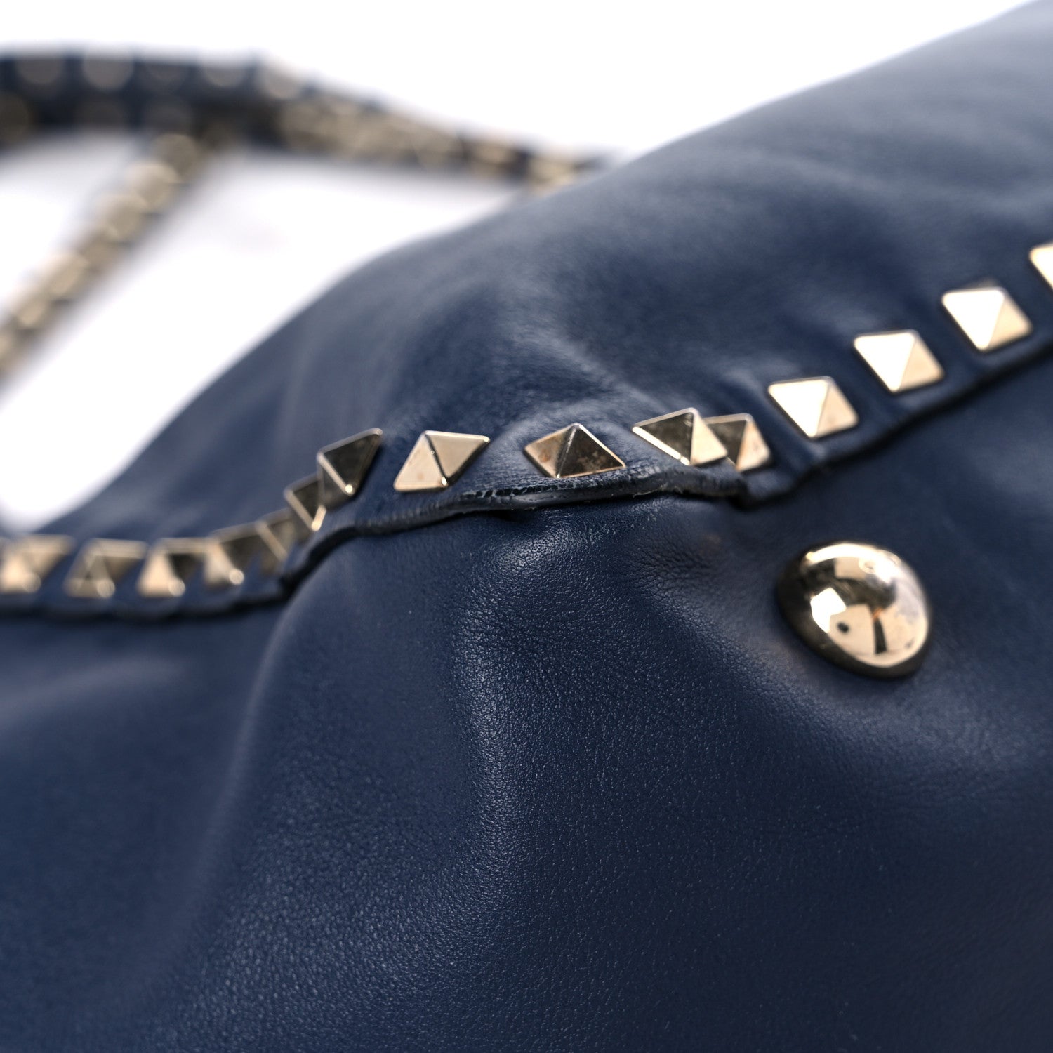 Valentino Garavani Vitello Medium Rockstud Tote Marine 7 of 33