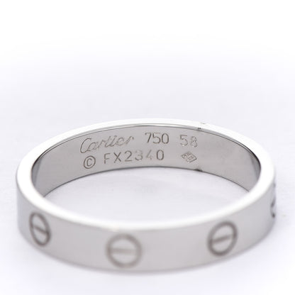 Cartier 18K White Gold 3.5mm LOVE Wedding Band Ring 58 8.25 4 of 5