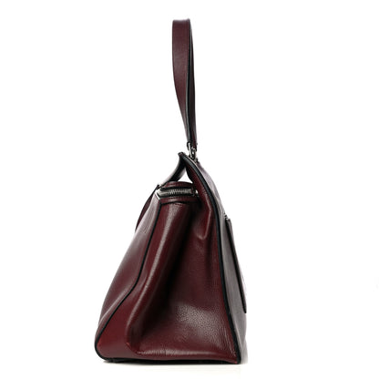 Celine Drummed Calfskin Large Edge Shoulder Bag Burgundy 13 of 32