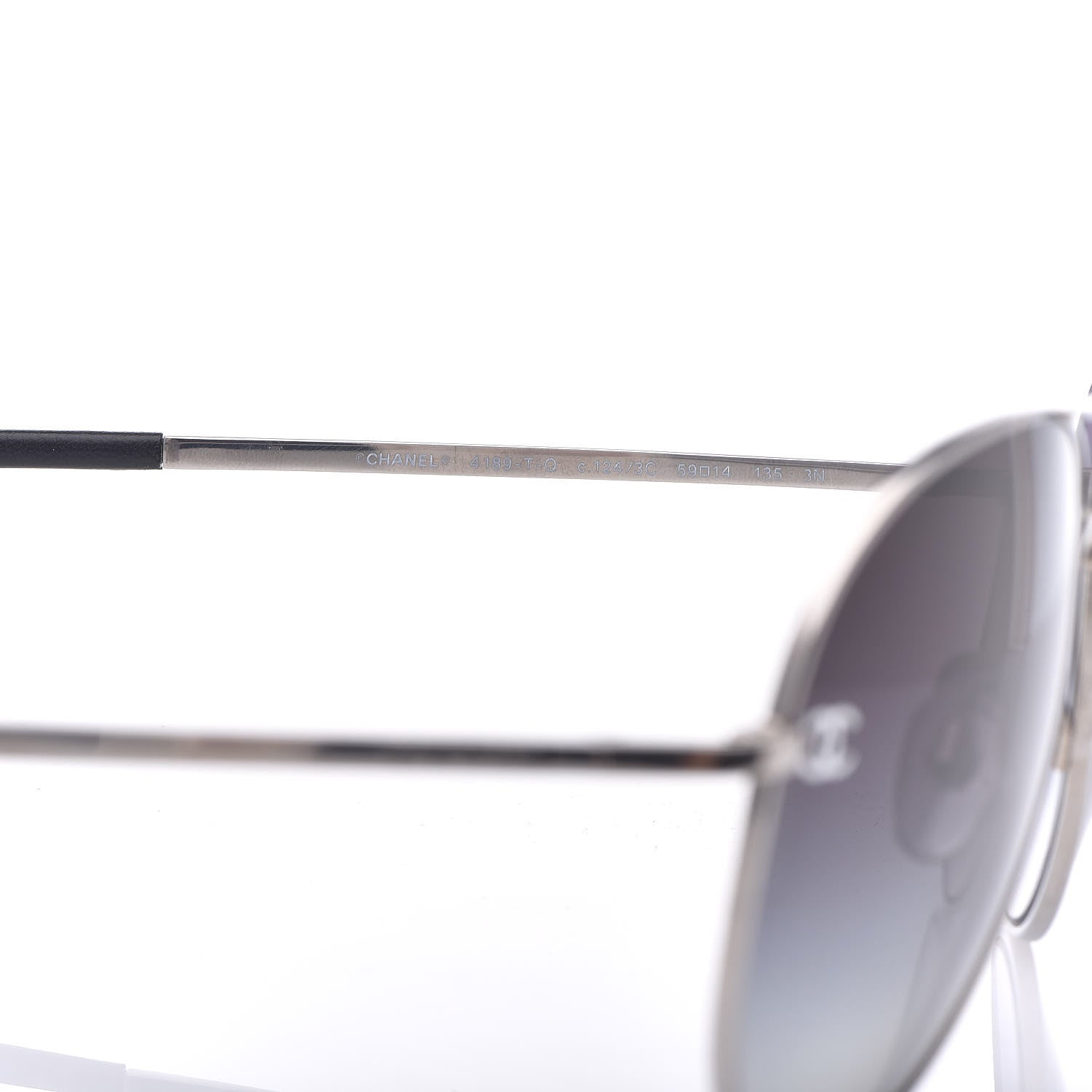 Chanel Metal Aviator CC Sunglasses 4189 T-Q Silver 5 of 9