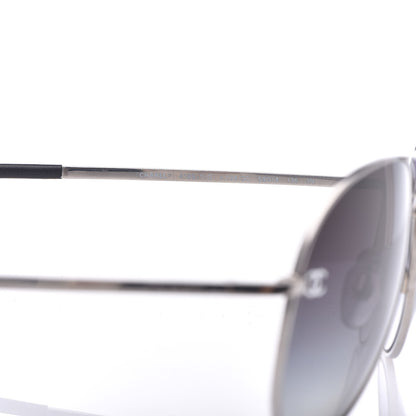Chanel Metal Aviator CC Sunglasses 4189 T-Q Silver 5 of 9