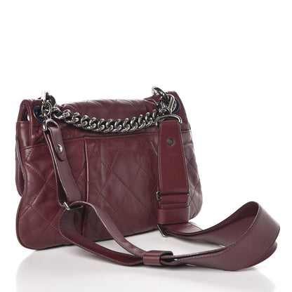 Chanel Calfskin Coco Pleats Large Messenger Flap Burgundy 3 of 11