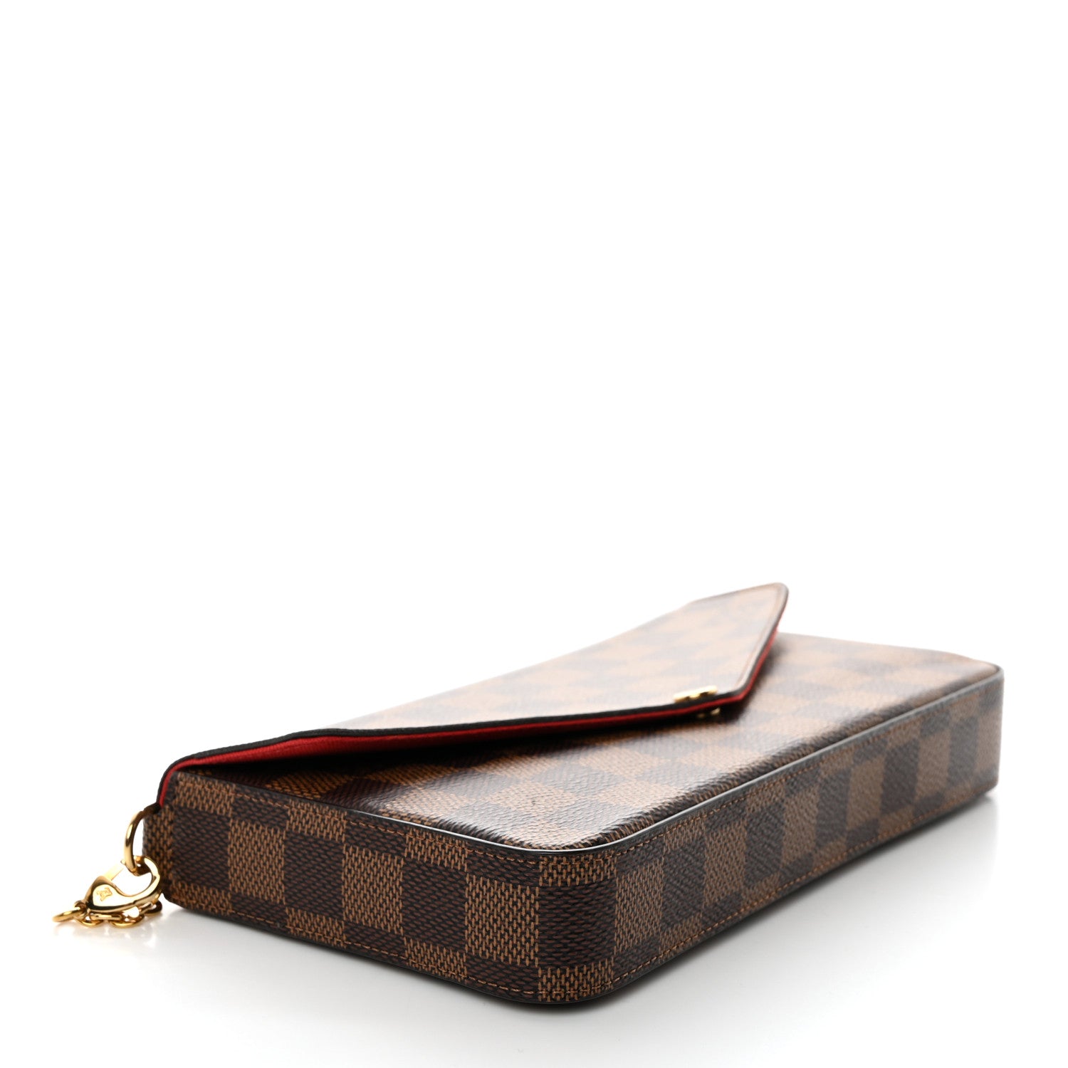 Louis Vuitton Damier Ebene Pochette Felicie Chain Wallet 4 of 10