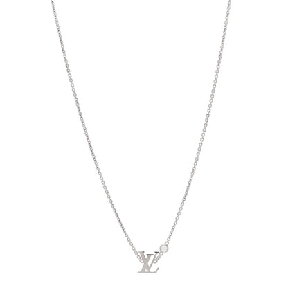 Louis Vuitton 18K White Gold Diamond Idylle Blossom LV Pendant Necklace 1 of 6