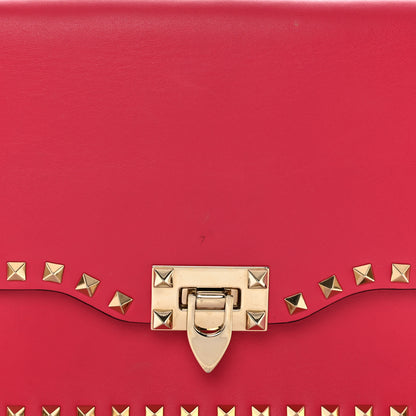 Valentino Garavani Vitello Rockstud Flip Lock Wristlet Clutch Deep Fuxia 8 of 11