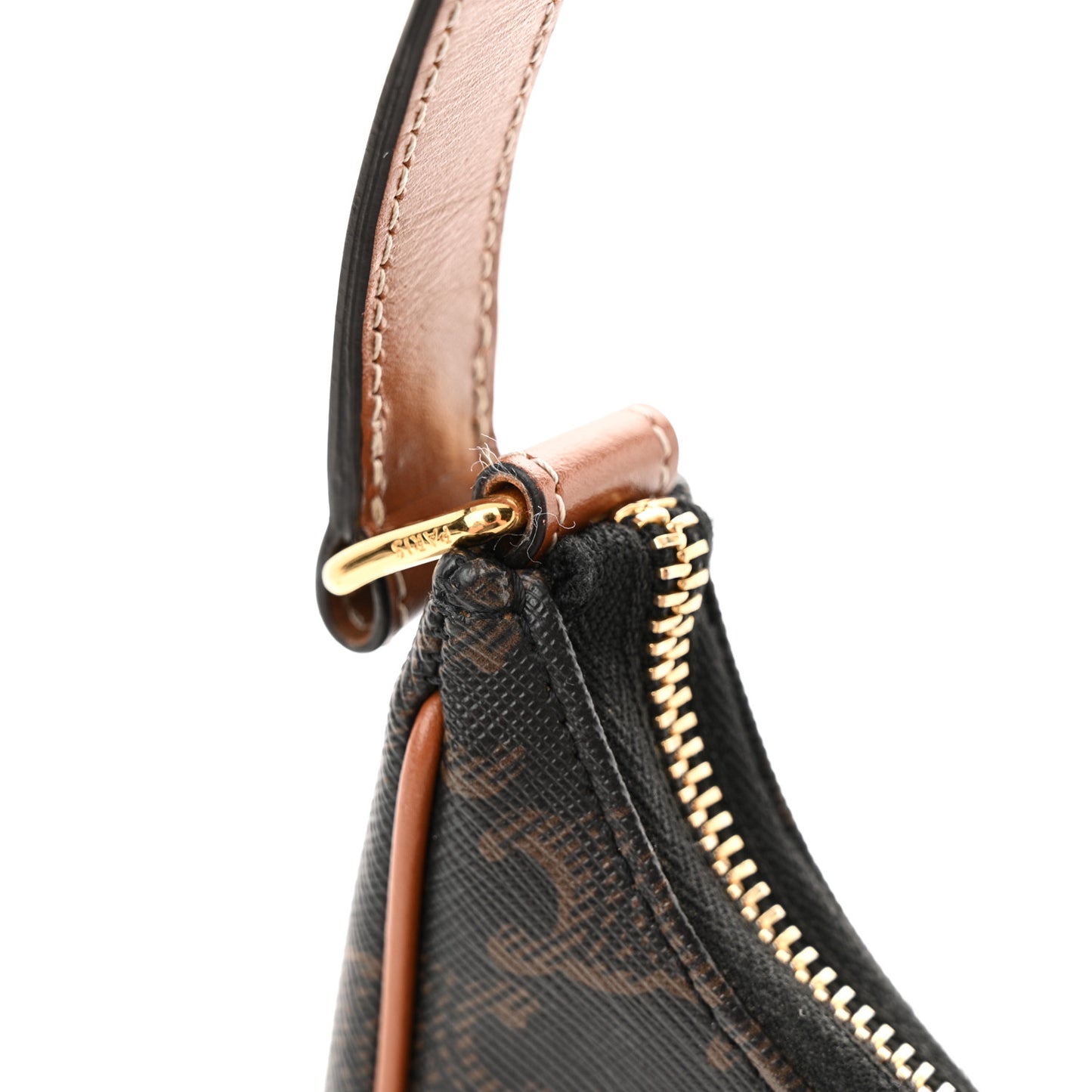 Triomphe Canvas Calfskin Ava Shoulder Bag Tan