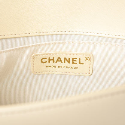 Chanel Lambskin Quilted Medium Boy Flap Light Beige 5 of 17