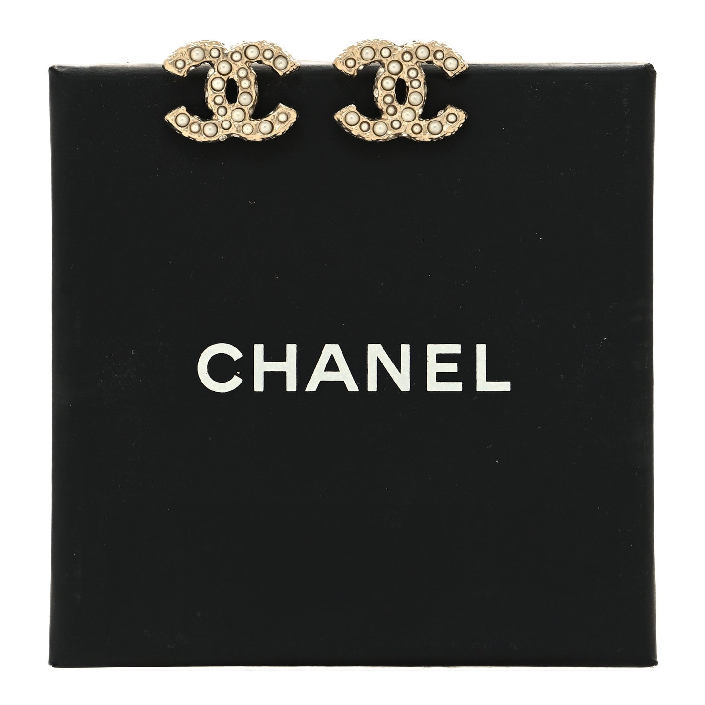 Metal Graduated Pearl Crystal CC Earrings Light Gold