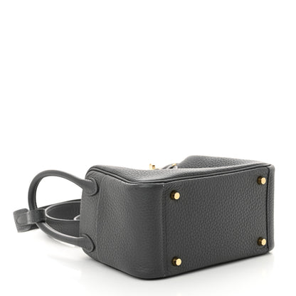 Hermes Taurillon Clemence Mini Lindy 20 Ardoise 4 of 11
