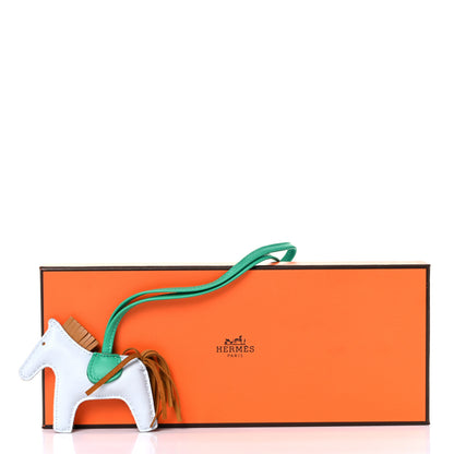 Hermes Milo Lambskin Grigri Rodeo Horse Bag Charm PM Bleu Brume Sesame Menthe 11 of 11