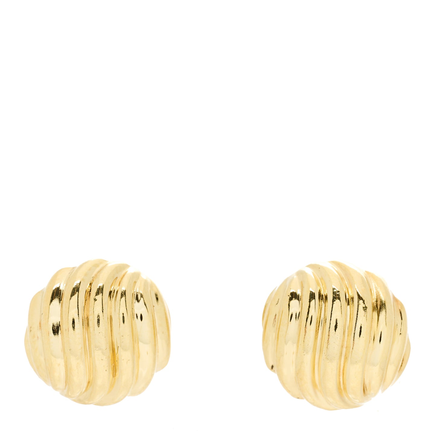 18K Yellow Gold 14mm Sculpted Cable Earrings