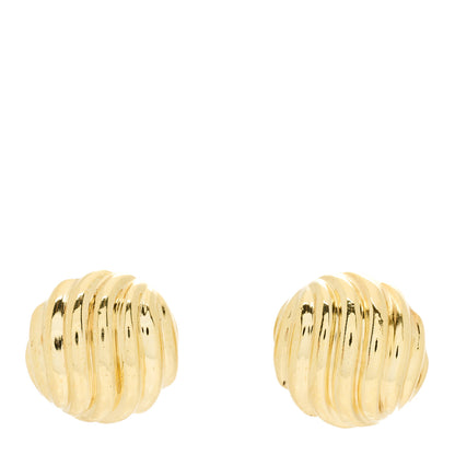 David Yurman 18K Yellow Gold 14mm Sculpted Cable Earrings 1 of 3