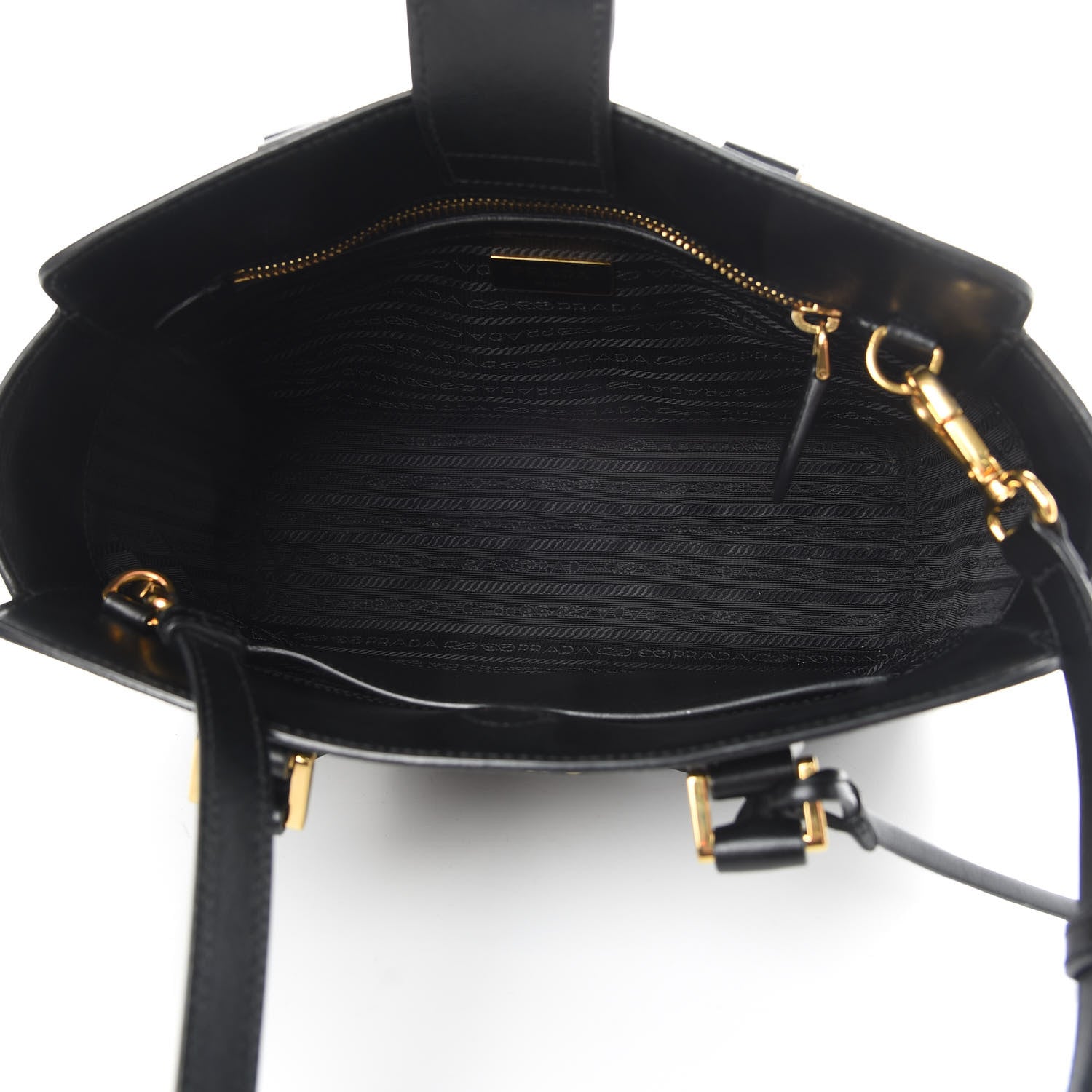Prada Saffiano Soft Calfskin Zippered Tote Black 5 of 13