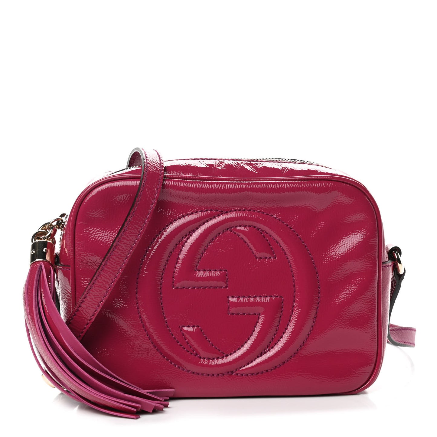 Vernice Naplack Small Soho Disco Bag Bright Bougainvillea