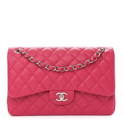 Chanel Caviar Quilted Jumbo Double Flap Dark Pink 1 of 9