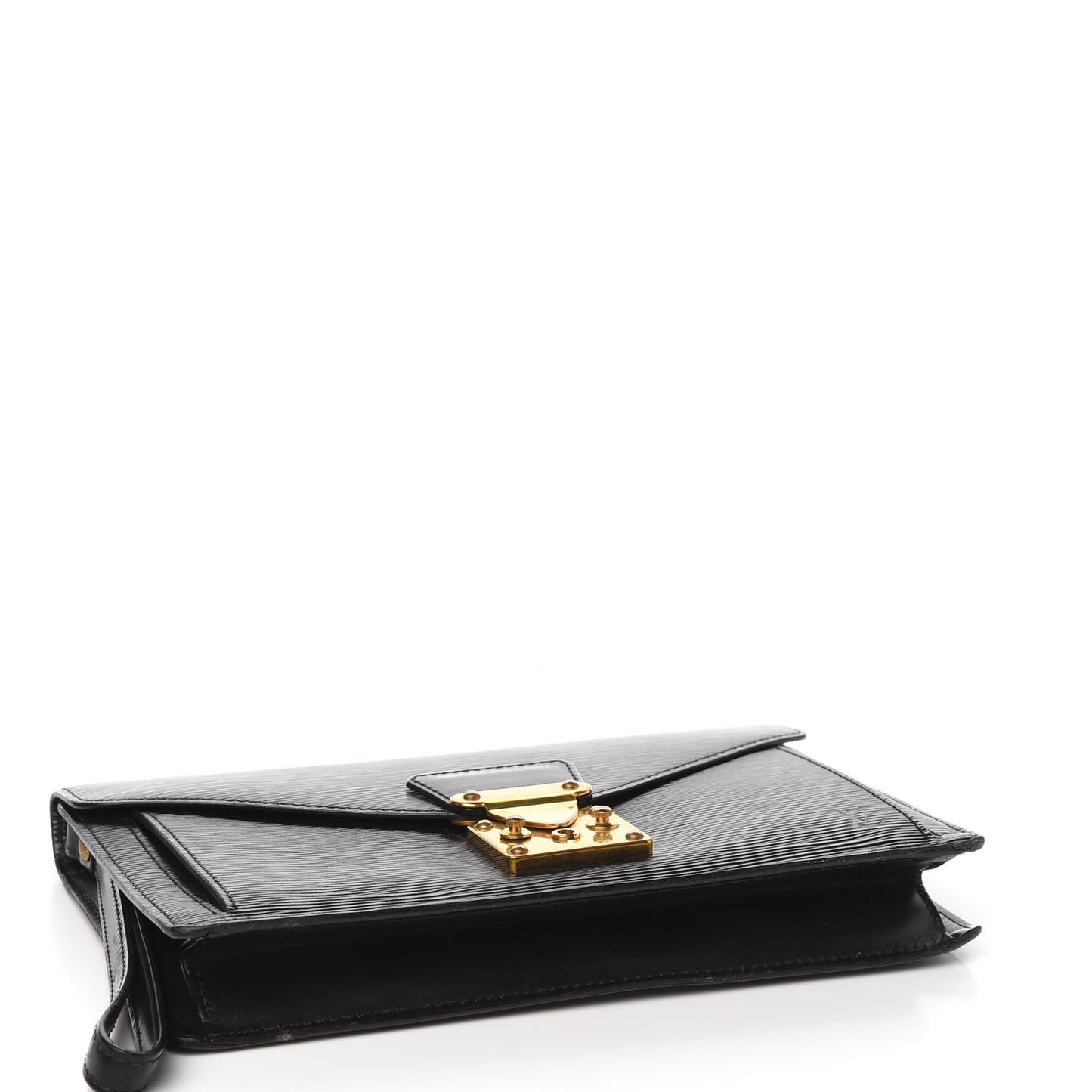 Epi Pochette Sellier Dragonne Clutch Black