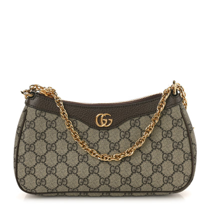 Gucci GG Supreme Monogram Textured Dollar Calfskin Web Small Ophidia GG Handbag Beige Ebony New Acero 1 of 10
