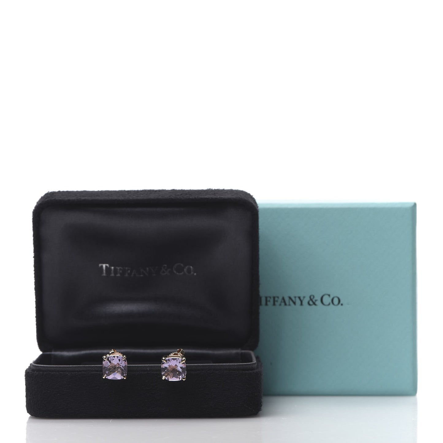 18K Rose Gold Amethyst Sparklers Stud Earrings