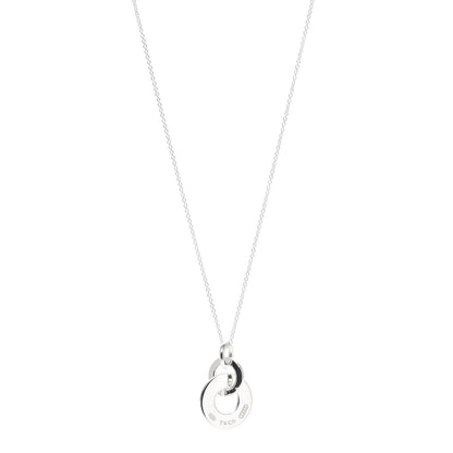 Tiffany Sterling Silver 1837 Double Interlocking Drop Pendant Necklace 1 of 4