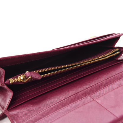 Prada Saffiano Metal Continental Flap Wallet Ametista 5 of 8