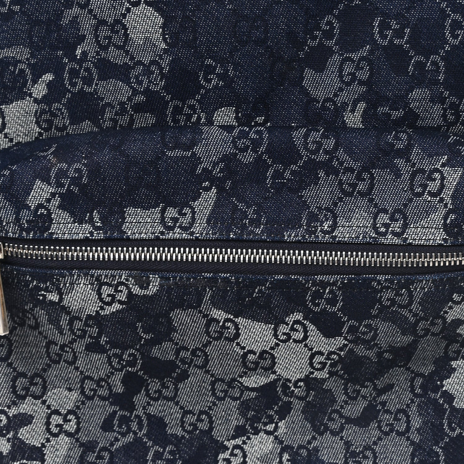 Gucci Denim Monogram Camouflage Large Backpack Blue 8 of 10