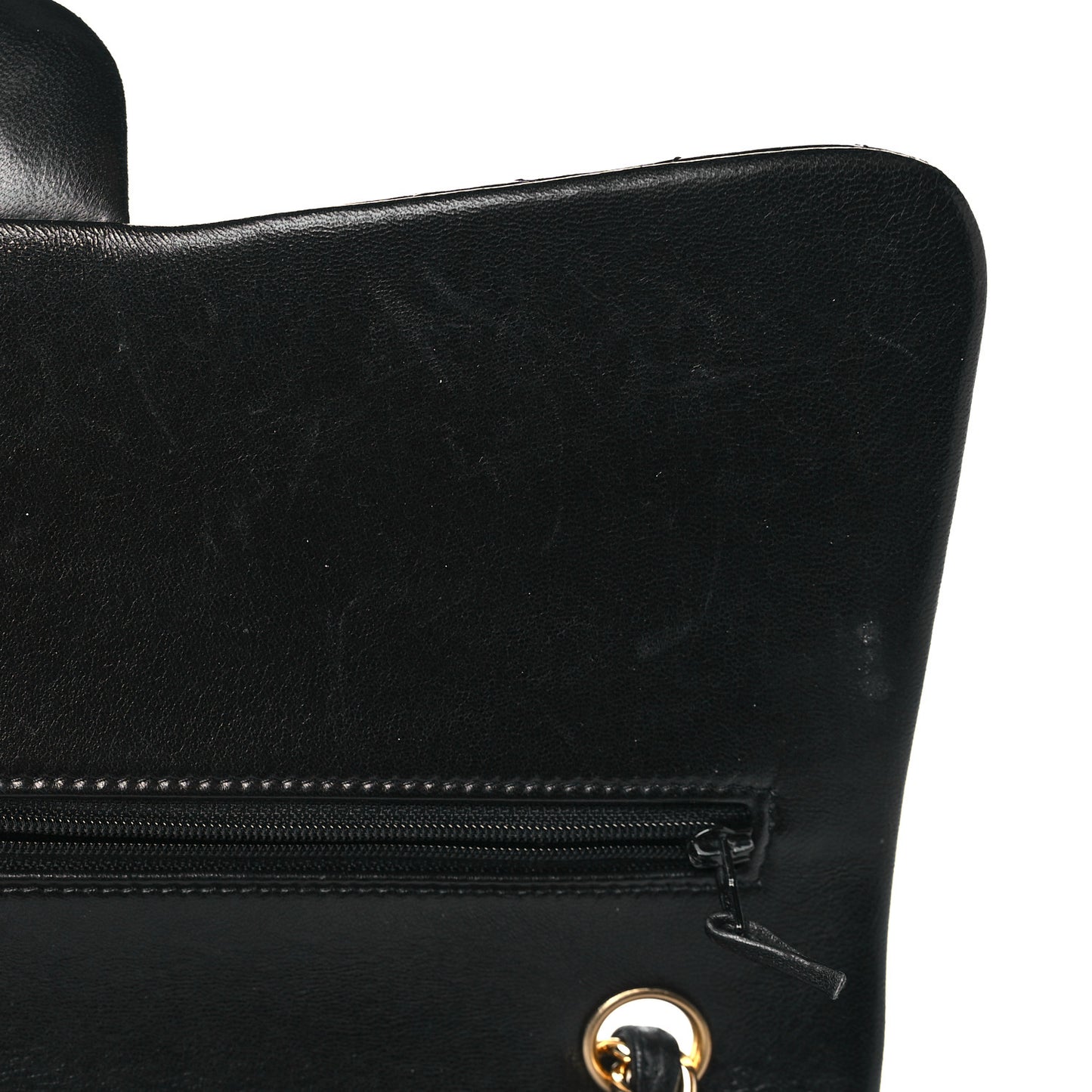 Lambskin Quilted Jumbo Double Flap Black