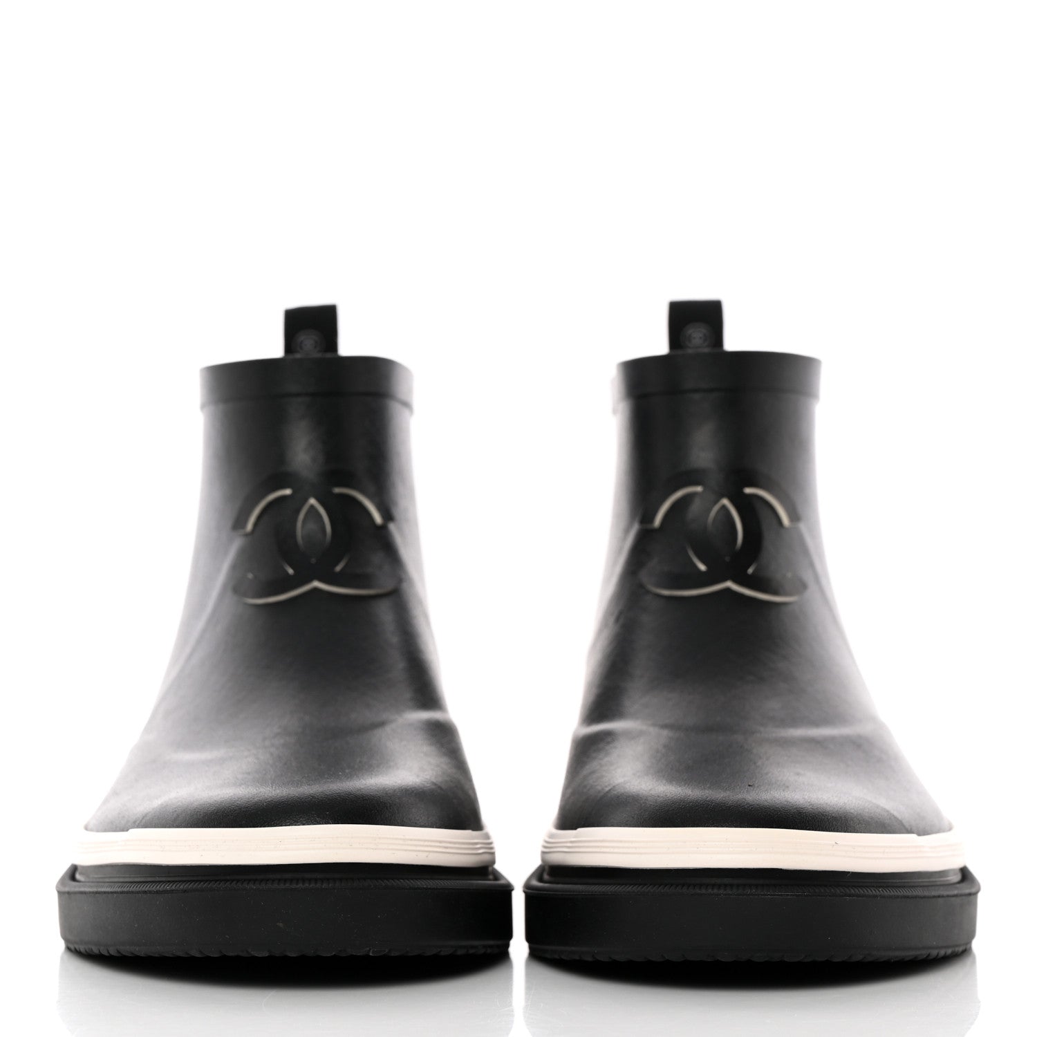 Chanel Rubber CC Short Rain Boots 39 Black 2 of 17