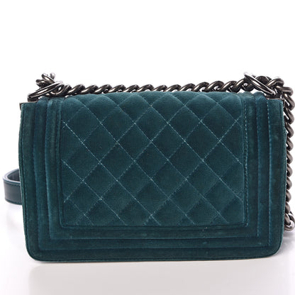Chanel Velvet Quilted Small Boy Flap Turquoise 16 of 22
