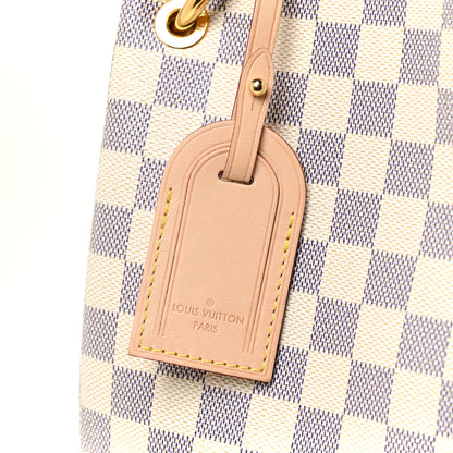 Louis Vuitton Damier Azur Graceful MM Rose Ballerine 9 of 13