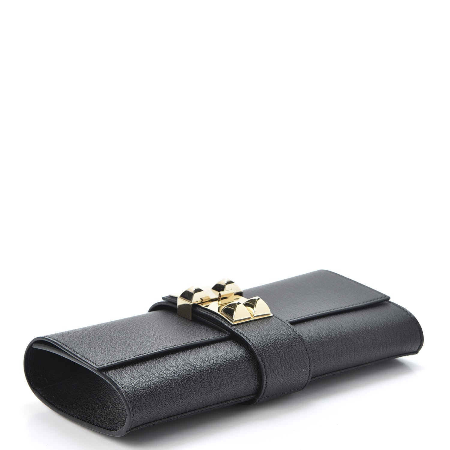 Hermes Chevre Mysore Medor 23 Clutch Black 3 of 9