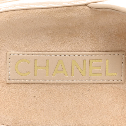 Chanel Shiny Calfskin Crystal Quilted Velcro Dad CC Slide Sandals 38.5 Light Beige 5 of 7