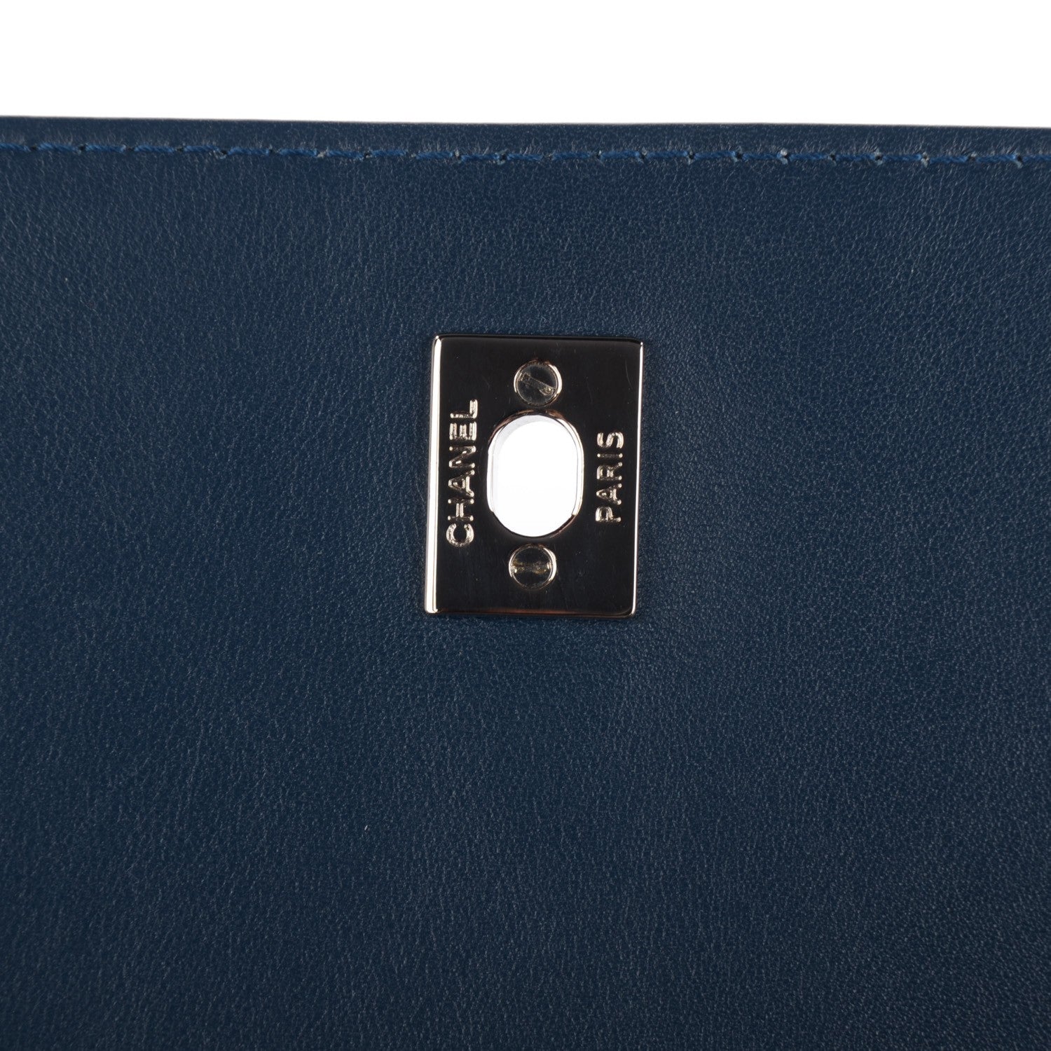 Chanel Calfskin Quilted In The Business Flap Dark Navy Blue 8 of 8