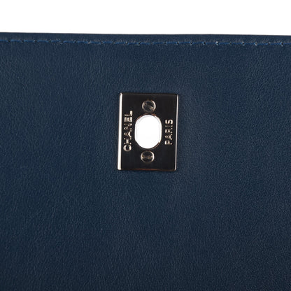 Chanel Calfskin Quilted In The Business Flap Dark Navy Blue 8 of 8