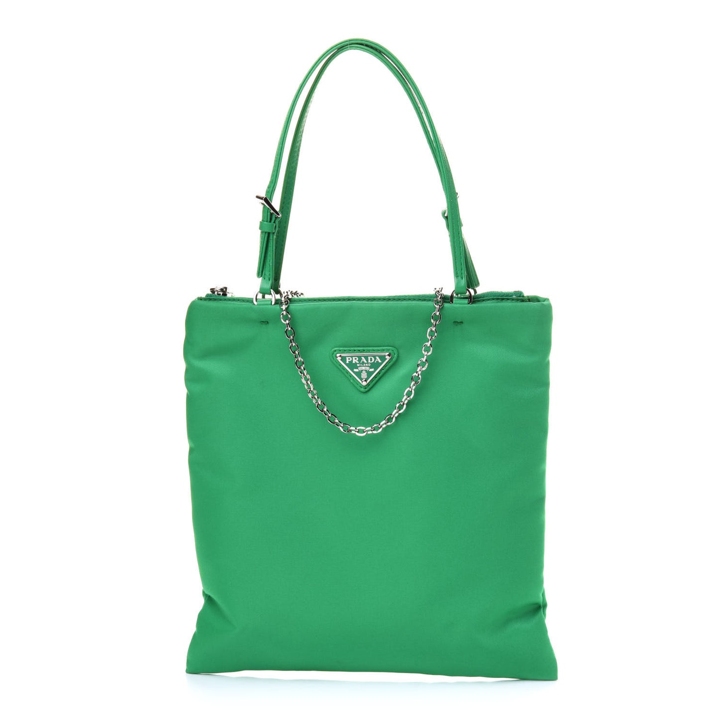Tessuto Nylon Chain Shopping Tote Menta