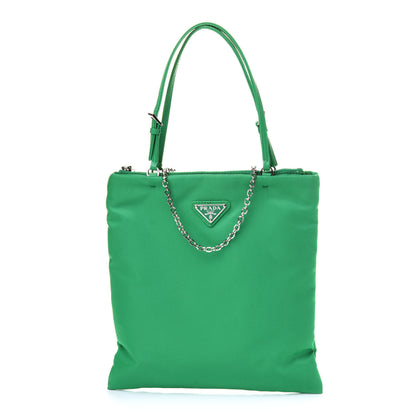 Prada Tessuto Nylon Chain Shopping Tote Menta 1 of 11