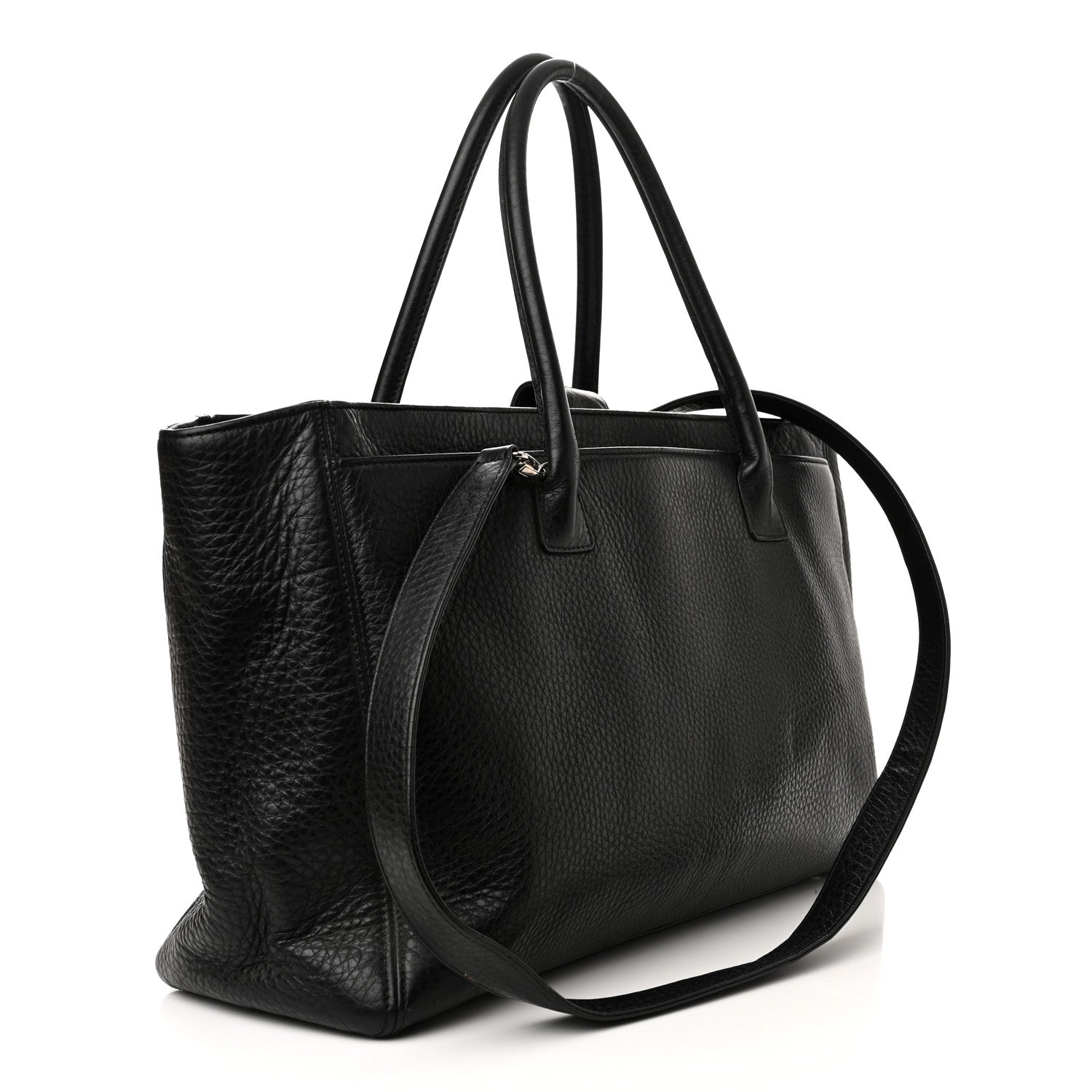 Chanel Calfskin Cerf Executive Shopper Tote Black 3 of 20