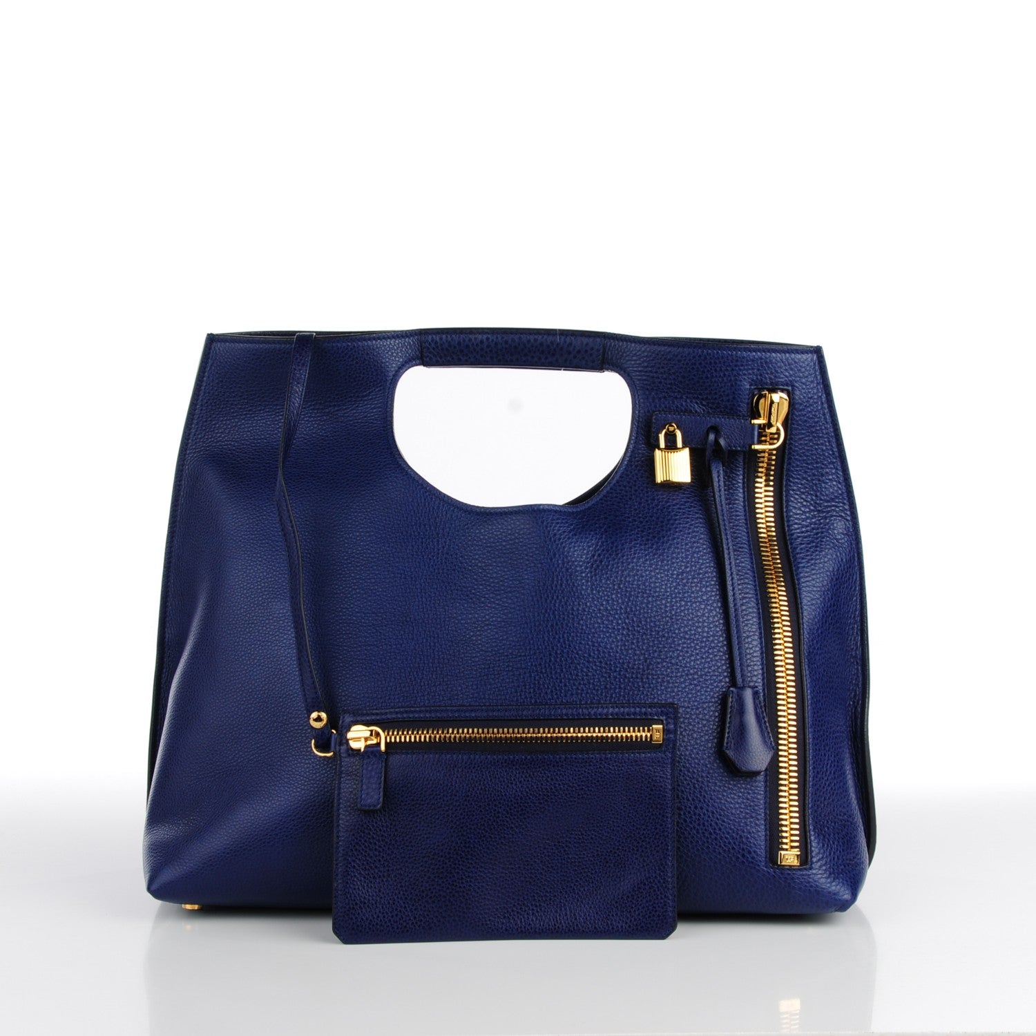 Tom Ford Grained Calfskin Alix Padlock Zip Tote Cobalt 8 of 8