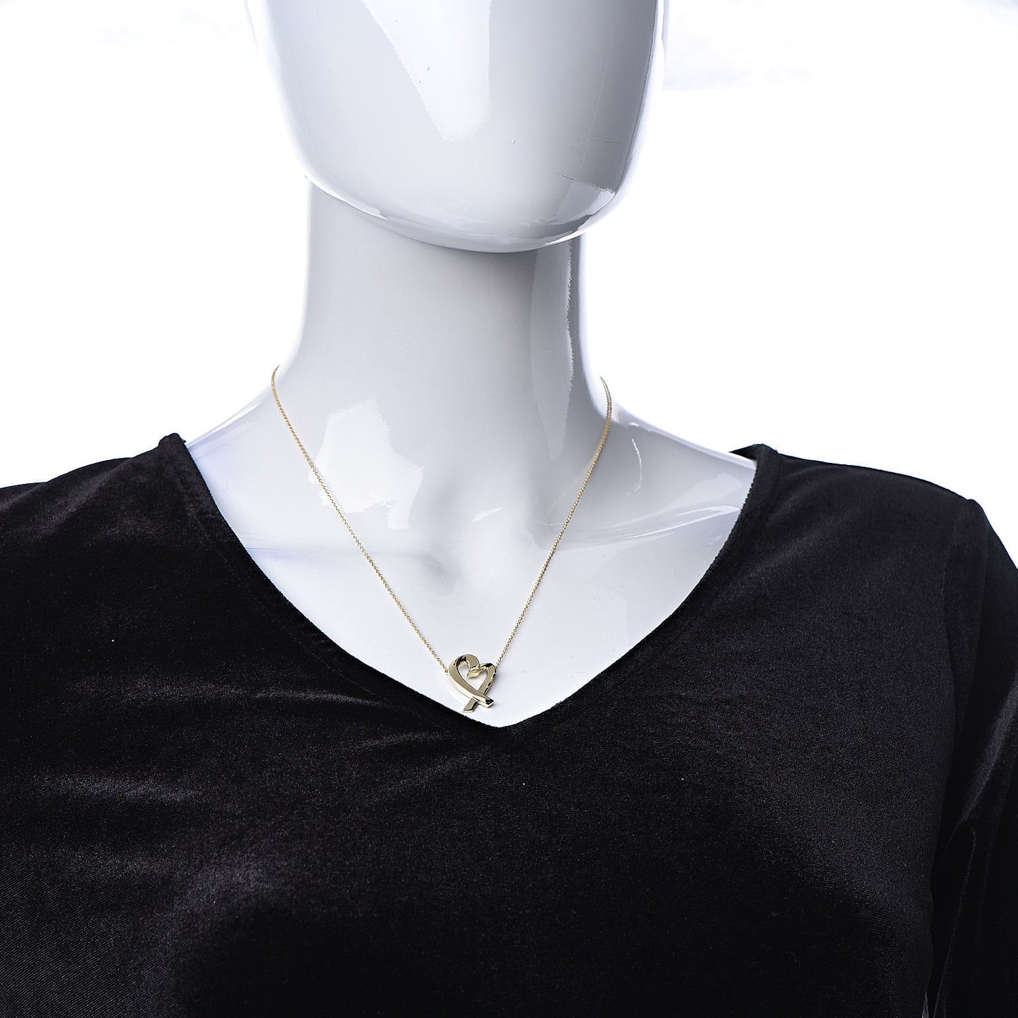 18K Yellow Gold Small Paloma Picasso Loving Heart Pendant Necklace