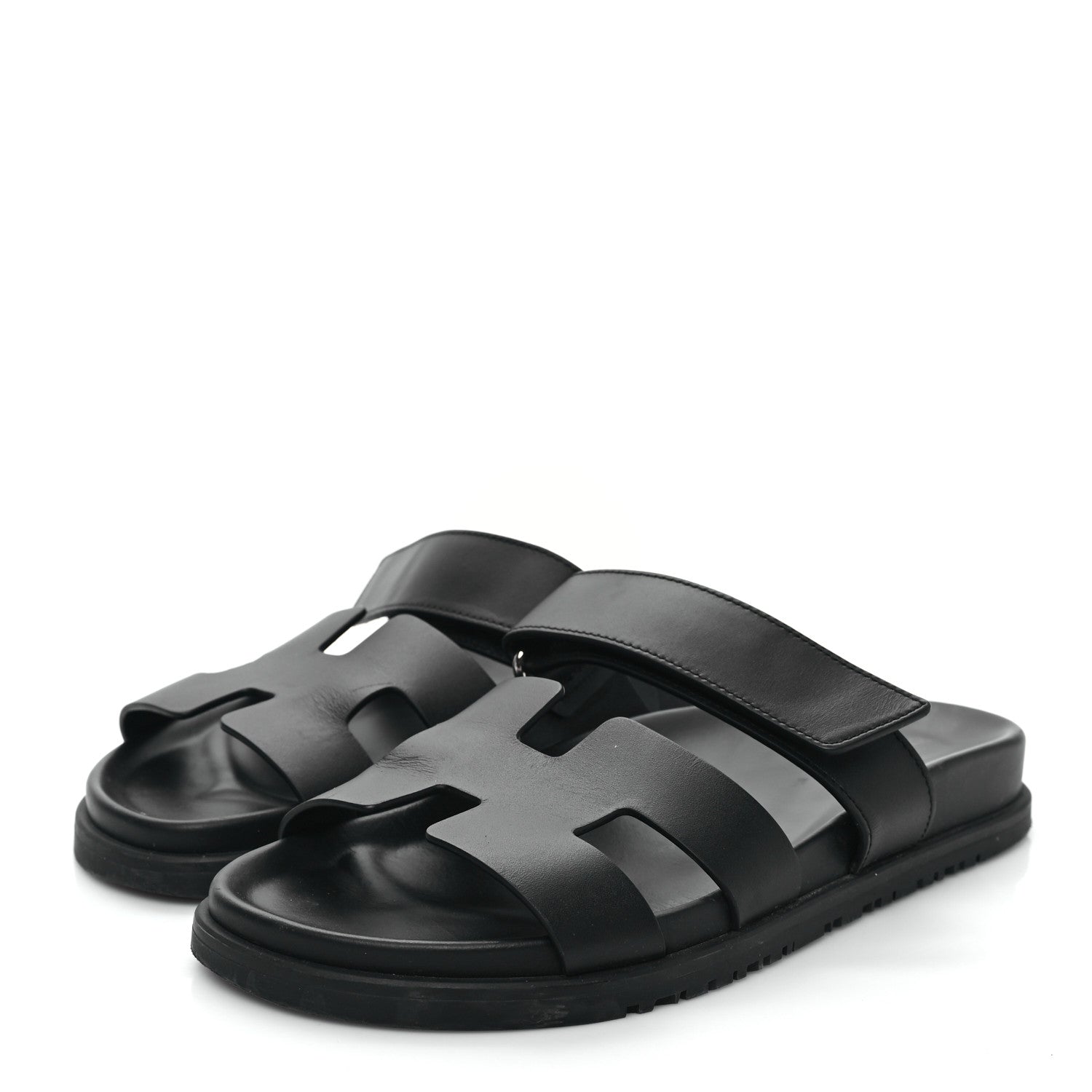 Hermes Calfskin Womens Chypre Sandals 38 Black 4 of 9