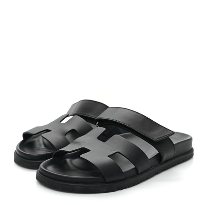 Hermes Calfskin Womens Chypre Sandals 38 Black 4 of 9