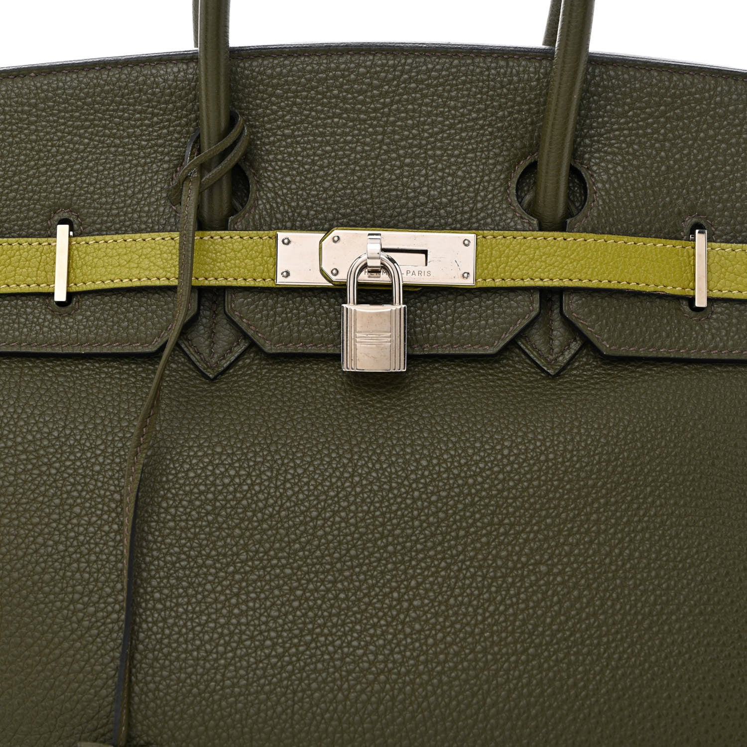 Hermes Togo Chevre Mysore Bi-Color Birkin 35 Vert Veronese Vert Anis 8 of 13